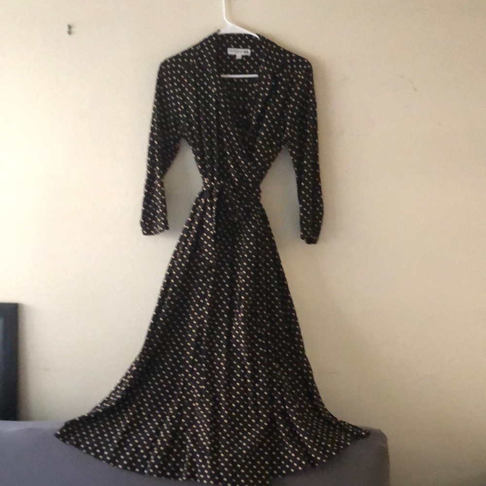 Polka dot wrap dress